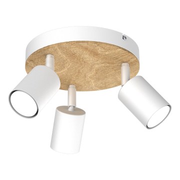 Foco TULON 3xGU10/8W/230V blanco/roble