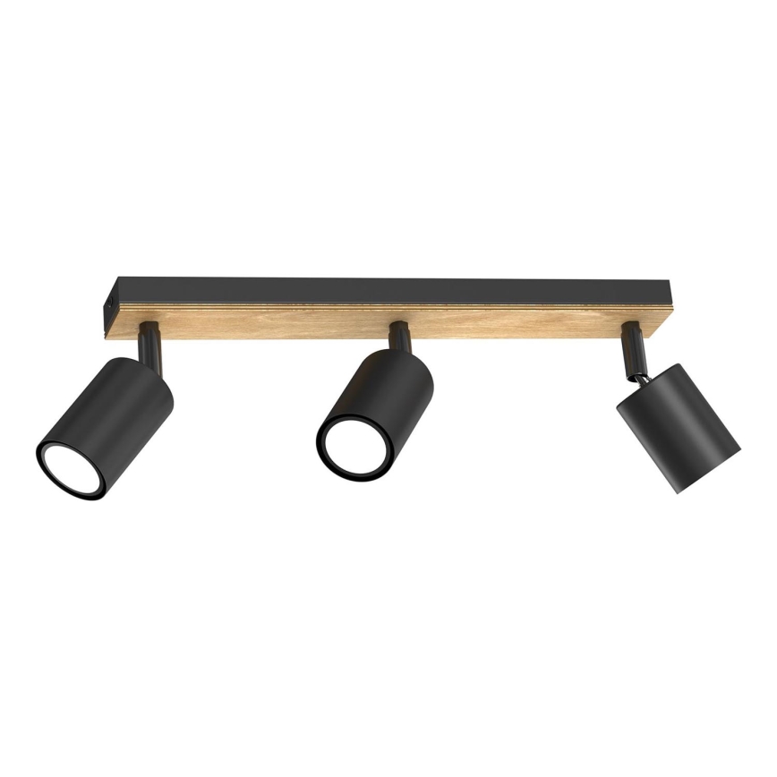 Foco TULON 3xGU10/8W/230V negro/roble