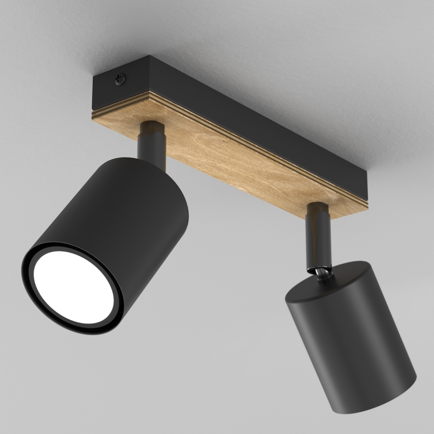 Foco TULON 3xGU10/8W/230V negro/roble