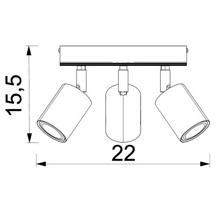 Foco TULON 3xGU10/8W/230V negro/roble