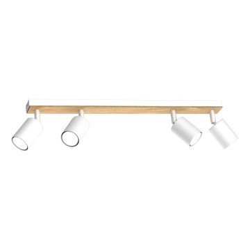 Foco TULON 4xGU10/8W/230V blanco/roble