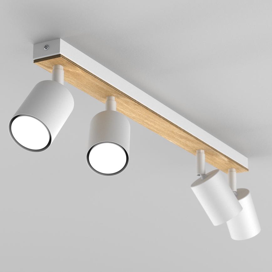 Foco TULON 4xGU10/8W/230V blanco/roble