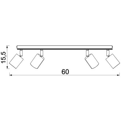 Foco TULON 4xGU10/8W/230V blanco/roble