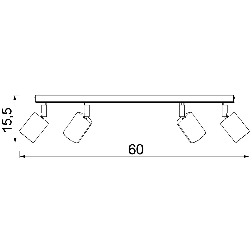 Foco TULON 4xGU10/8W/230V blanco/roble