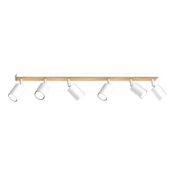 Foco TULON 6xGU10/8W/230V blanco/roble