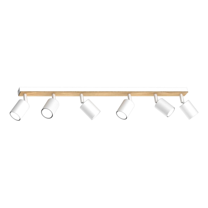 Foco TULON 6xGU10/8W/230V blanco/roble