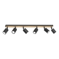 Foco TULON 6xGU10/8W/230V negro/roble