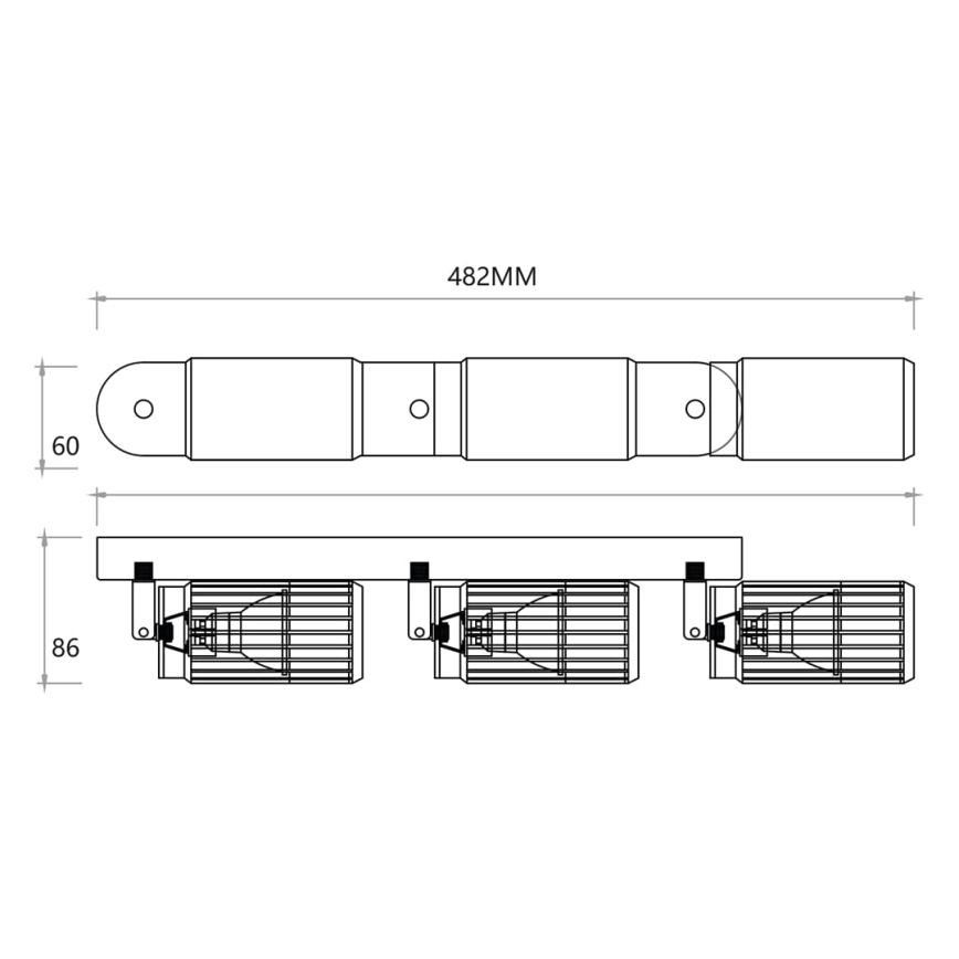 Foco VERTICAL 3xGU10/8W/230V blanco