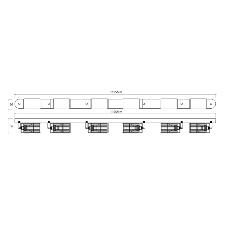 Foco VERTICAL 6xGU10/8W/230V blanco