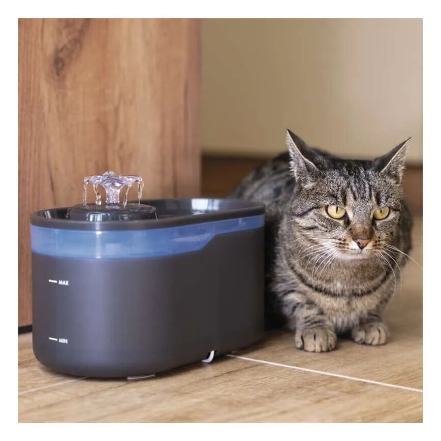 Fuente de agua para mascotas 2,6 l/5V gris
