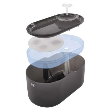 Fuente de agua para mascotas 2,6 l/5V gris