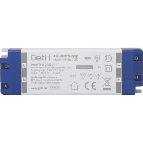 Fuente de alimentación conmutada para tiras LED 30W/12V IP20