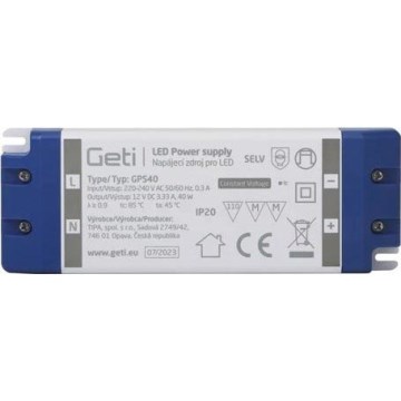 Fuente de alimentación conmutada para tiras LED 40W/12V IP20