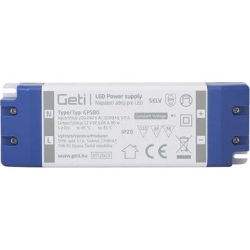 Fuente de alimentación conmutada para tiras LED 80W/12V IP20