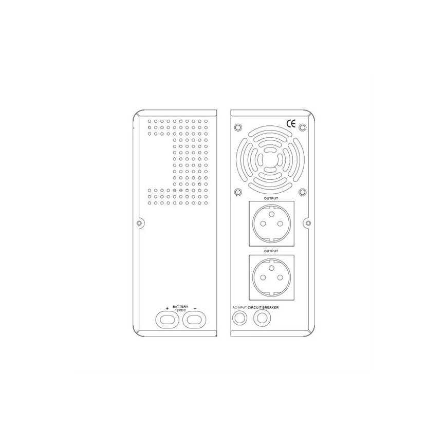 Fuente de alimentación de reserva para pared 500W/800VA onda sinusoidal pura