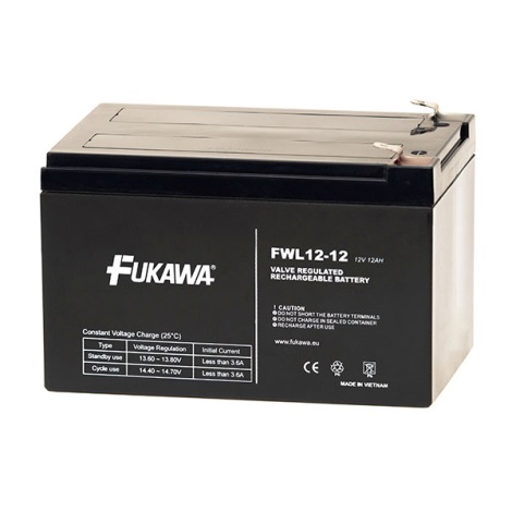 FUKAWA FWL 12-12 - Acumulador de plomo 12V/12Ah/faston 6,3mm