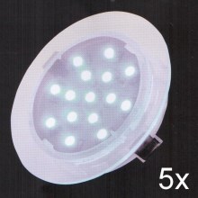 Fulgur 21073 - SET 5x Lámpara empotrable de baño LED ELESPOT 1xLED/0,7W/230V IP44