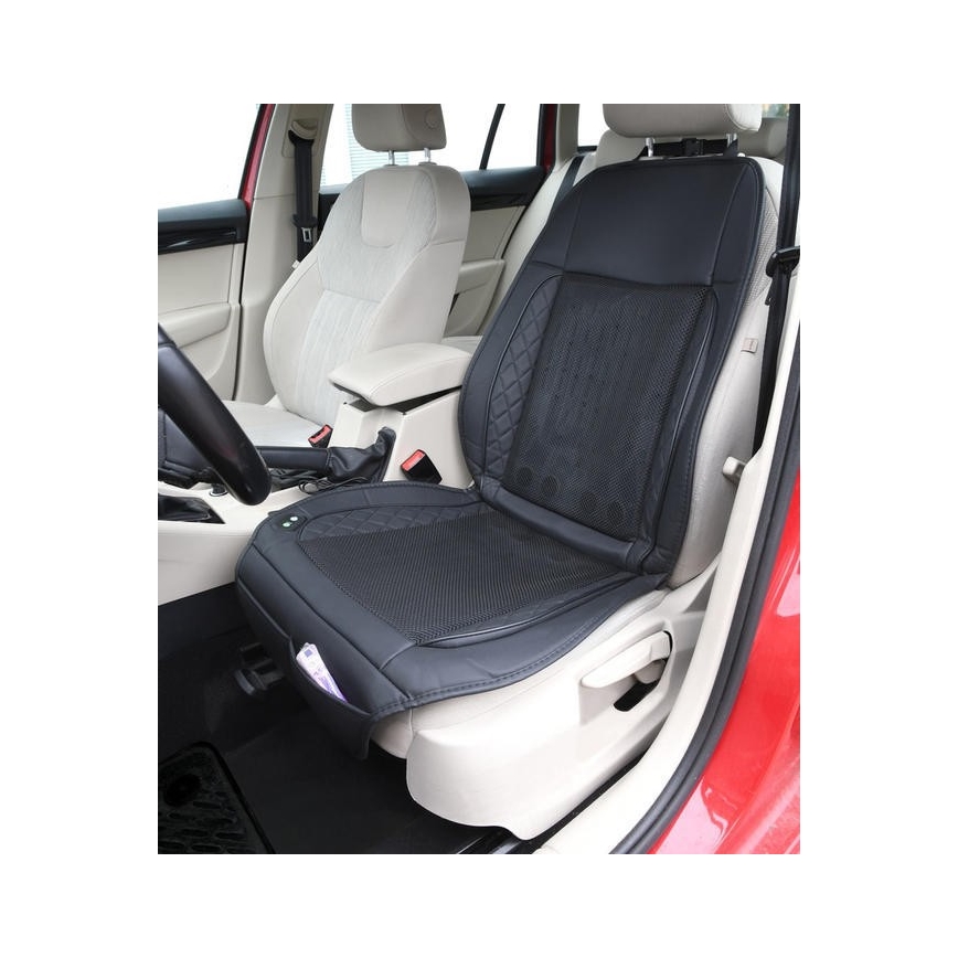 Funda de asiento de coche con ventilación 10W/12V negro