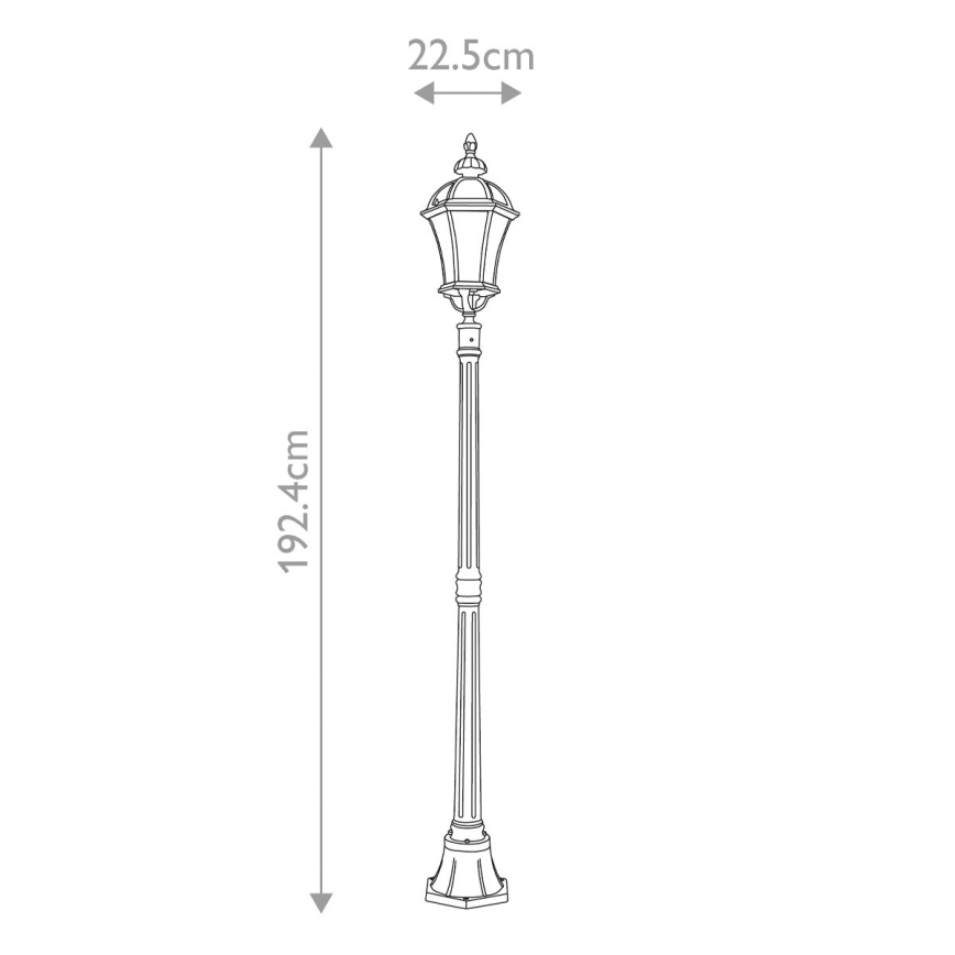 Garden Zone - Lámpara de exterior LEDBURY 1xE27/100W/230V IP44 negro