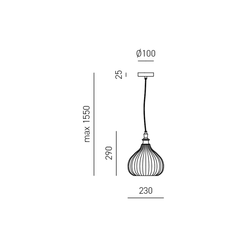 Gea Luce CLEOFE S/11 A - Lámpara colgante CLEOFE 1xE27/60W/230V diá. 23 cm