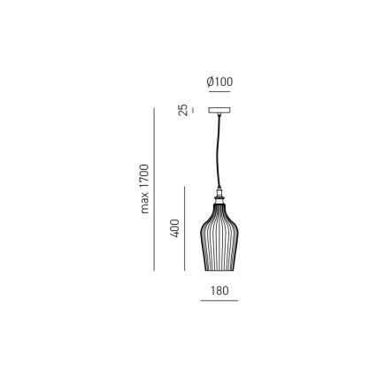 Gea Luce CLEOFE S/12 A - Lámpara colgante CLEOFE 1xE27/60W/230V diá. 18 cm