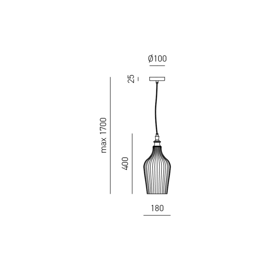 Gea Luce CLEOFE S/12 A - Lámpara colgante CLEOFE 1xE27/60W/230V diá. 18 cm