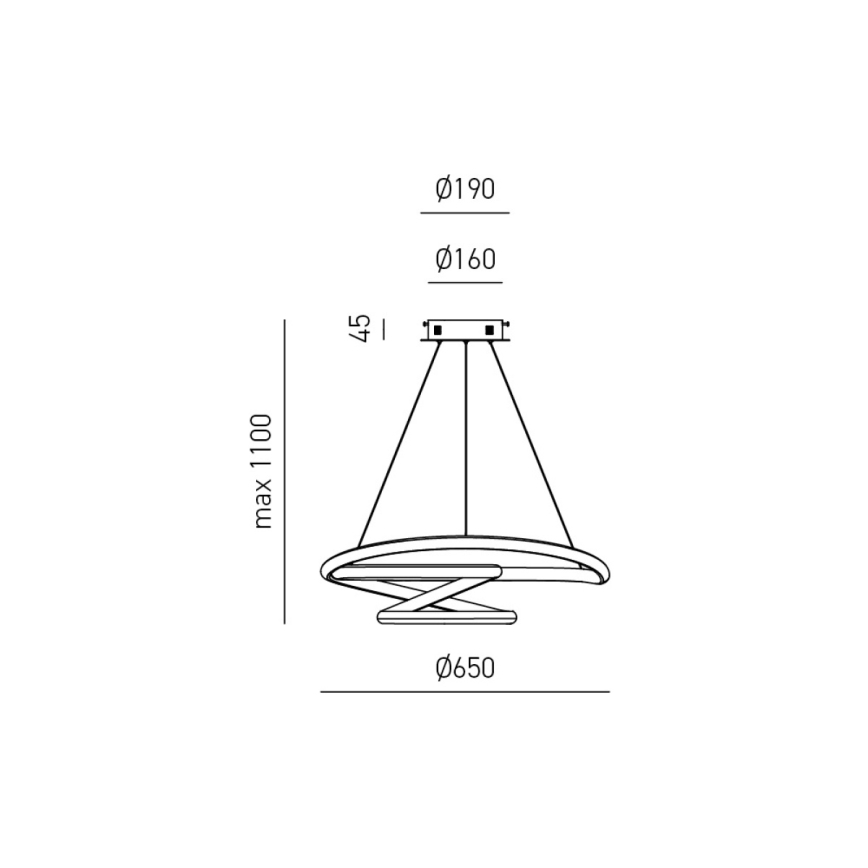 Gea Luce DIVA S G ORO - Lámpara de araña LED regulable DIVA LED/44W/230V dorado