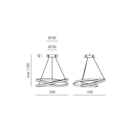 Gea Luce DIVA S P BIANCO - Lámpara de araña LED regulable DIVA LED/43W/230V blanco