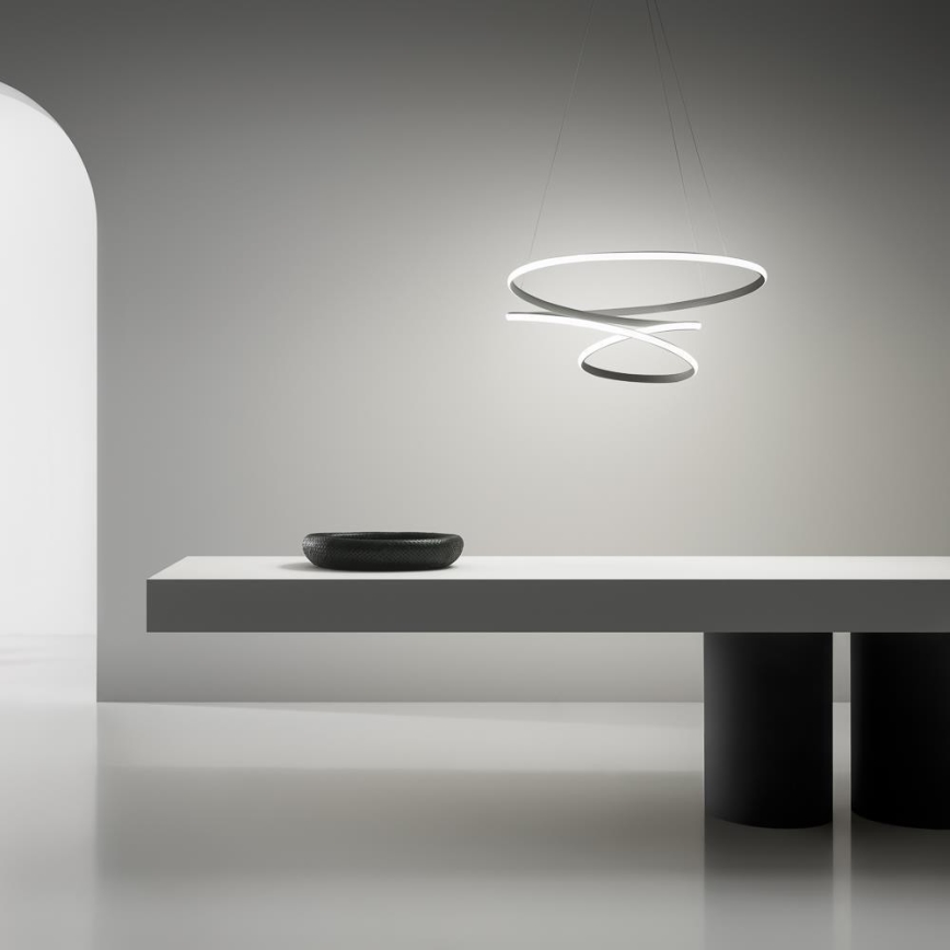 Gea Luce DIVA S P TITANIO - Lámpara de araña LED regulable DIVA LED/43W/230V antracita