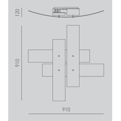 Gea Luce LARA P G arg - Plafón LARA 4xE27/52W/230V 91 cm plata