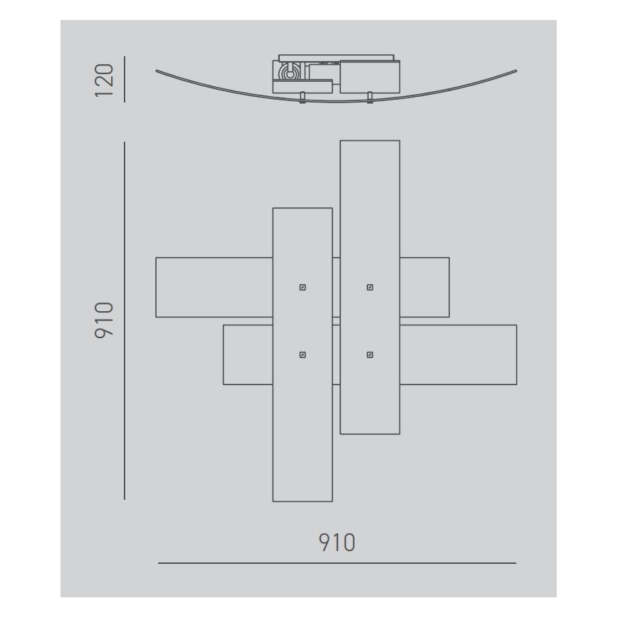 Gea Luce LARA P G arg - Plafón LARA 4xE27/52W/230V 91 cm plata