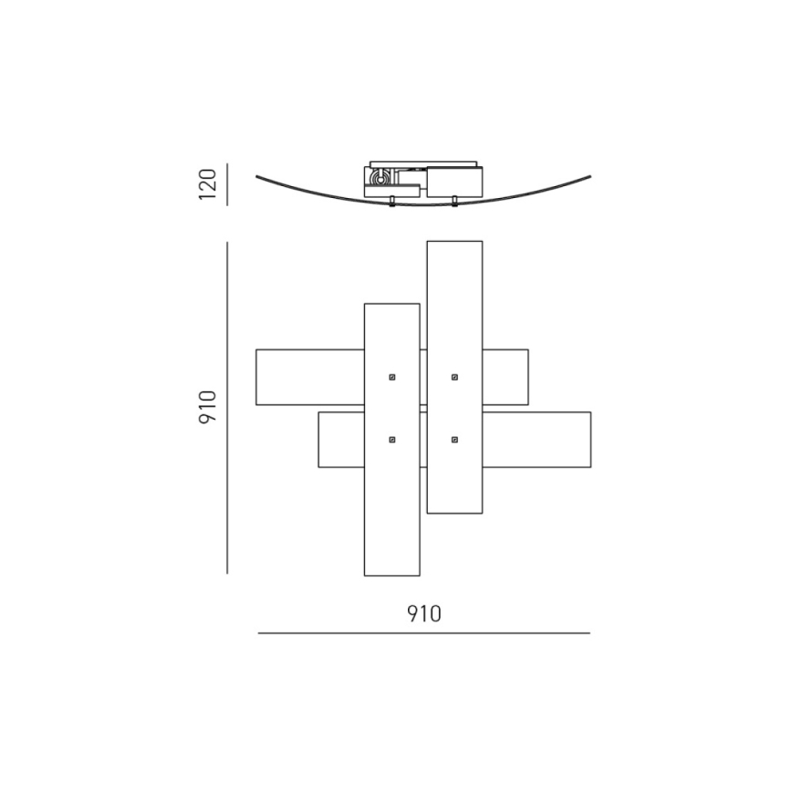 Gea Luce LARA P G arg - Plafón LARA 4xE27/52W/230V 91 cm plata