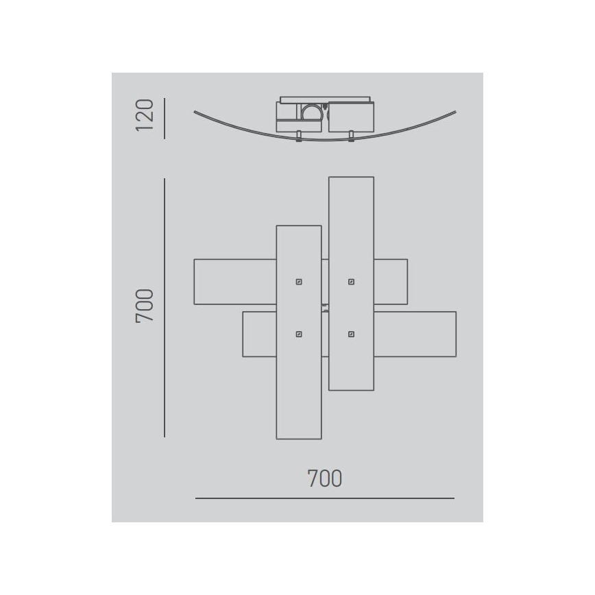 Gea Luce LARA P M oro - Plafón LARA 2xE27/70W/230V 70 cm dorado