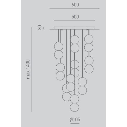 Gea Luce SFERA S10 G - Lámpara colgante SFERA 10xG9/28W/230V