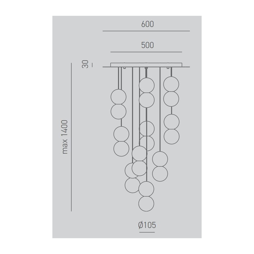 Gea Luce SFERA S10 G - Lámpara colgante SFERA 10xG9/28W/230V