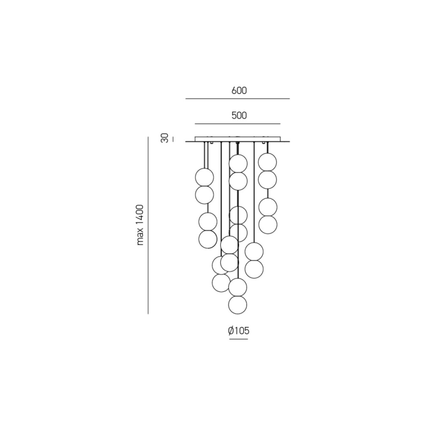 Gea Luce SFERA S10 G - Lámpara colgante SFERA 10xG9/28W/230V