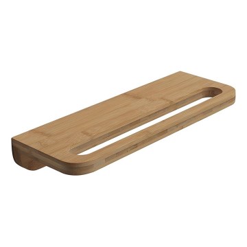 Gedy - Estantería de pared con toallero HIMALAYA 14,5x40 cm bambú