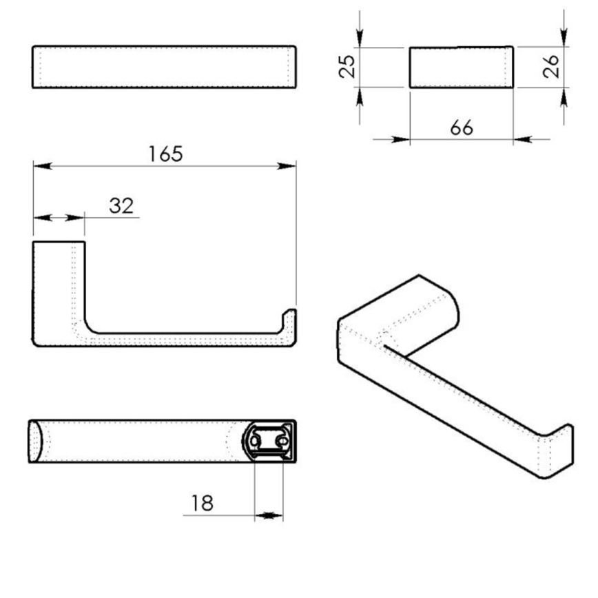 Gedy - Portarrollos de papel higiénico PIRENEI cromo brillante