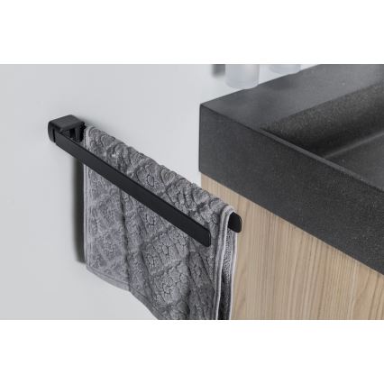 Gedy - Portatoallas giratorio de pared PIRENEI 36 cm negro mate