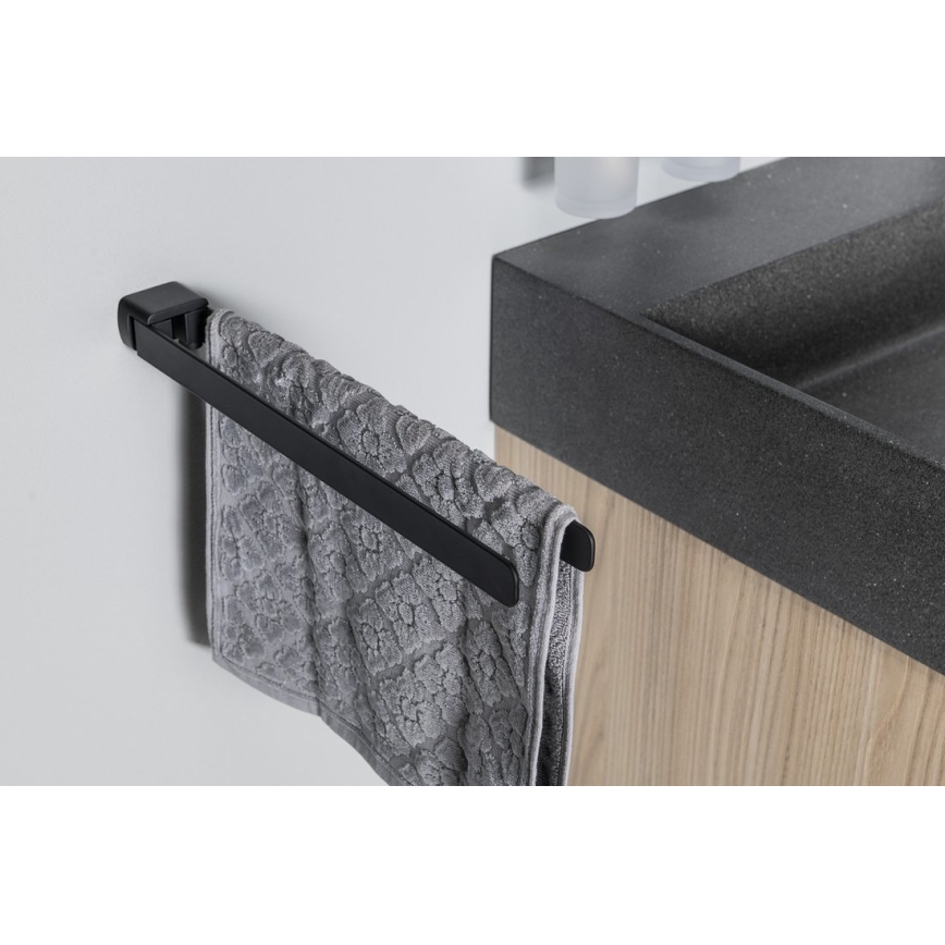 Gedy - Portatoallas giratorio de pared PIRENEI 36 cm negro mate