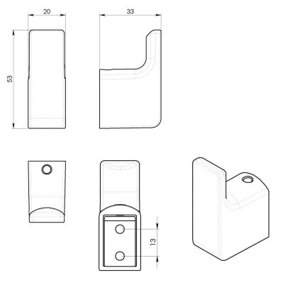 Gedy - SET 2x Percha de pared PIRENEI cromo brillante