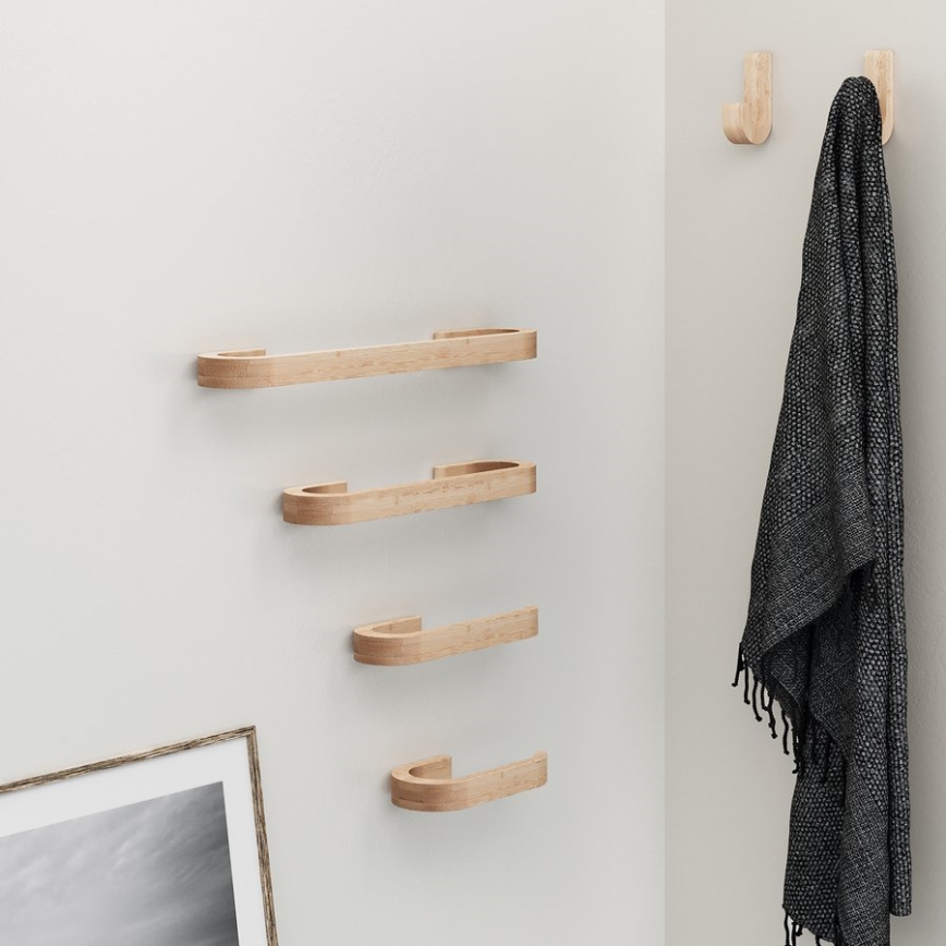Gedy - Toallero de pared HIMALAYA 7x30 cm bambú/beige