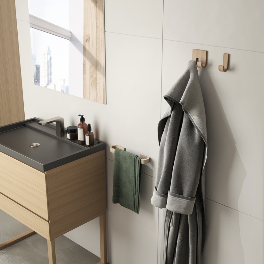 Gedy - Toallero de pared HIMALAYA 7x30 cm bambú/beige