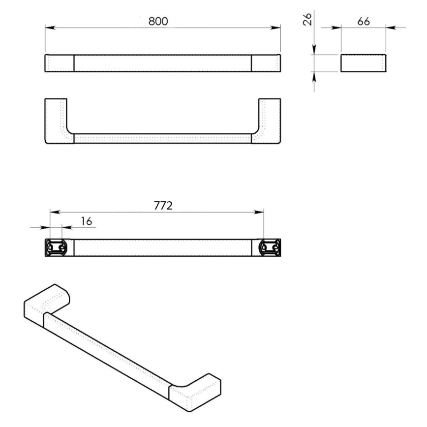 Gedy - Toallero de pared PIRENEI 6,6x80 cm cromo brillante