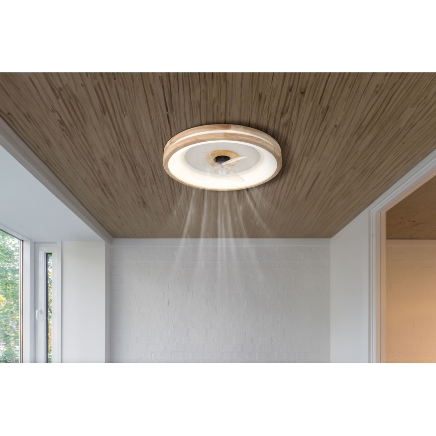 Globo - Plafón LED regulable con ventilador LED/30W/230V 2700-6500K marrón + control remoto