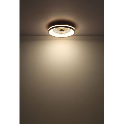 Globo - Plafón LED regulable con ventilador LED/30W/230V 2700-6500K marrón + control remoto