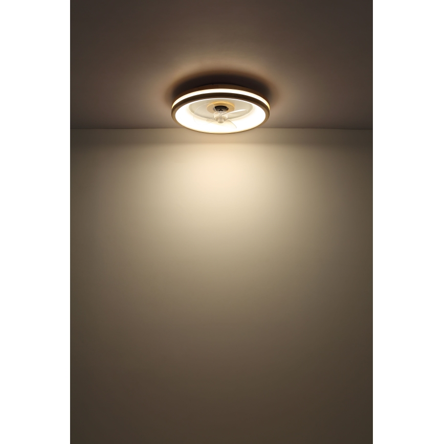 Globo - Plafón LED regulable con ventilador LED/30W/230V 2700-6500K marrón + control remoto