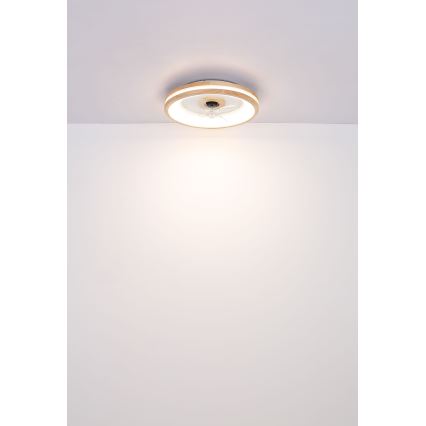 Globo - Plafón LED regulable con ventilador LED/30W/230V 2700-6500K marrón + control remoto