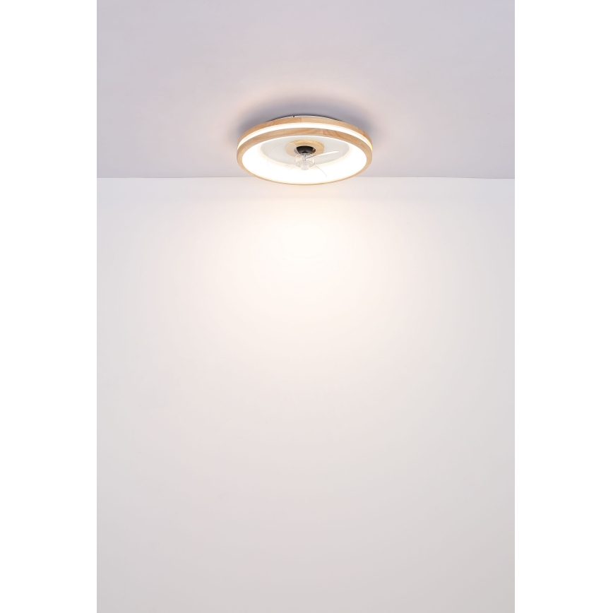 Globo - Plafón LED regulable con ventilador LED/30W/230V 2700-6500K marrón + control remoto