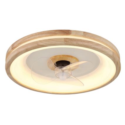 Globo - Plafón LED regulable con ventilador LED/30W/230V 2700-6500K marrón + control remoto
